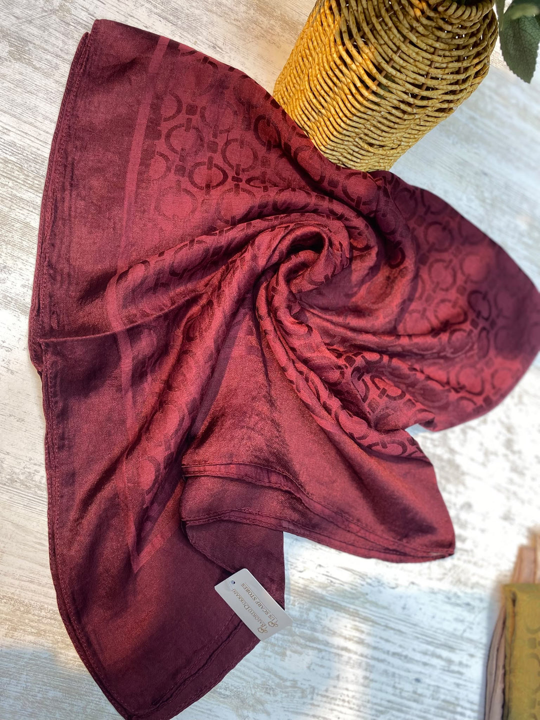 Organik Sedef Dubai Eşarp- Bordo