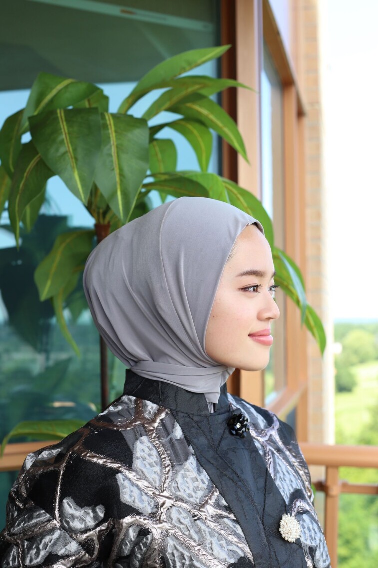 ÇITÇITLI HAZIR BONE ŞAL - GRİ YENİ - 2