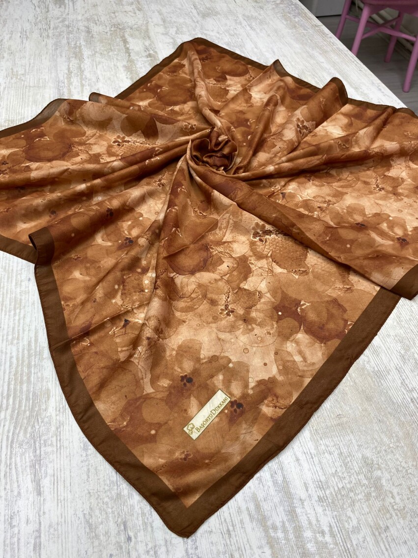 DELORA DESEN EŞARP - KAHVERENGI - 1