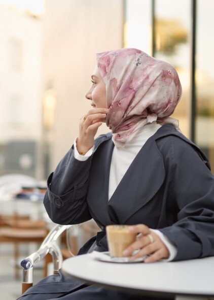 DELORA DESEN EŞARP - PEMBE VİZON - 