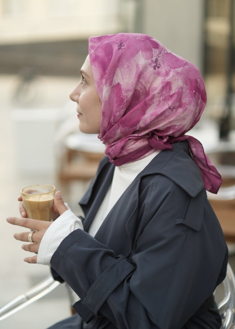 DELORA DESEN EŞARP - VİŞNE ÇÜRÜĞÜ - 1