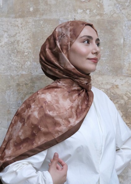 DELORA DESEN ŞAL - KAHVERENGI - 