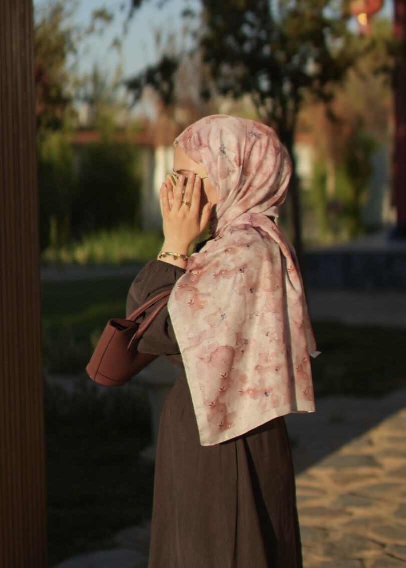 DELORA DESEN ŞAL -PEMBE VİZON - 5