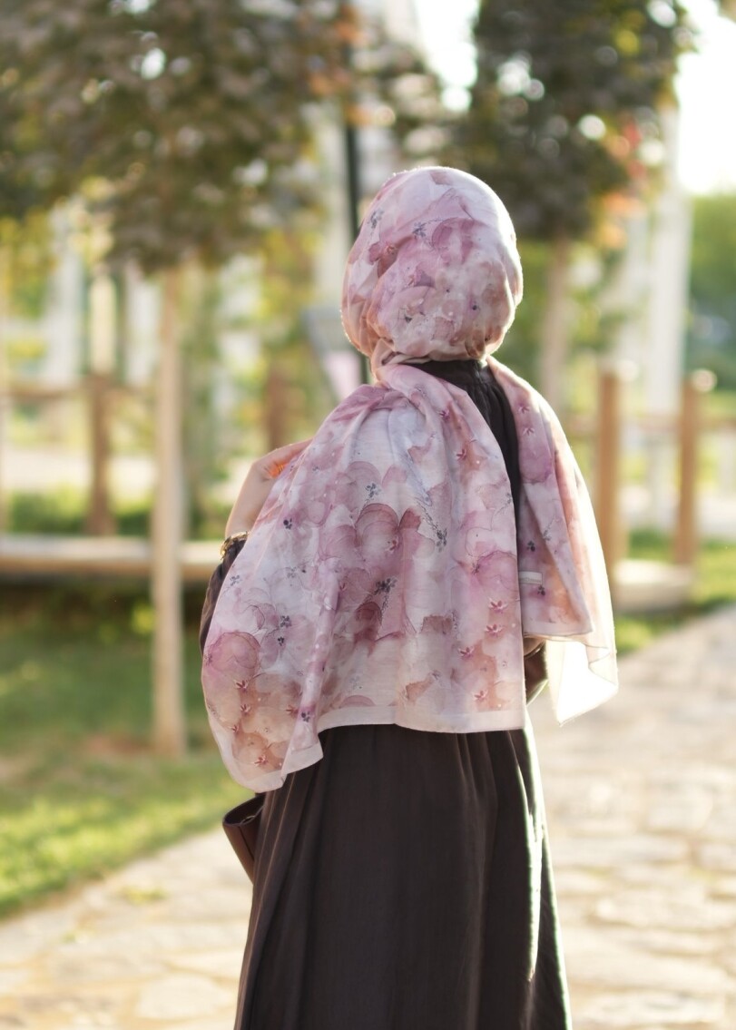 DELORA DESEN ŞAL -PEMBE VİZON - 4