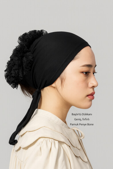 FIRFIRLI BONE - SİYAH - 