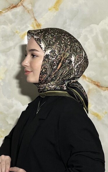 FİRUZE DESEN EŞARP - HAKİ 