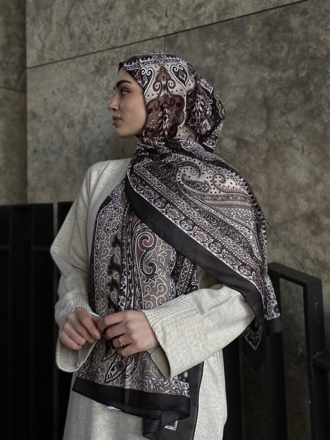 FİRUZE DESEN ŞAL - SİYAH - 5