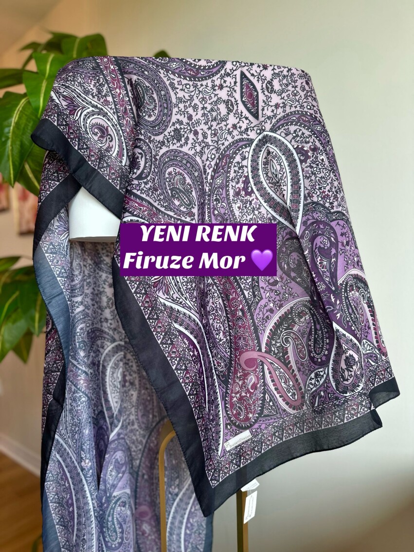 FİRUZE 2 DESEN ŞAL - MOR - 1