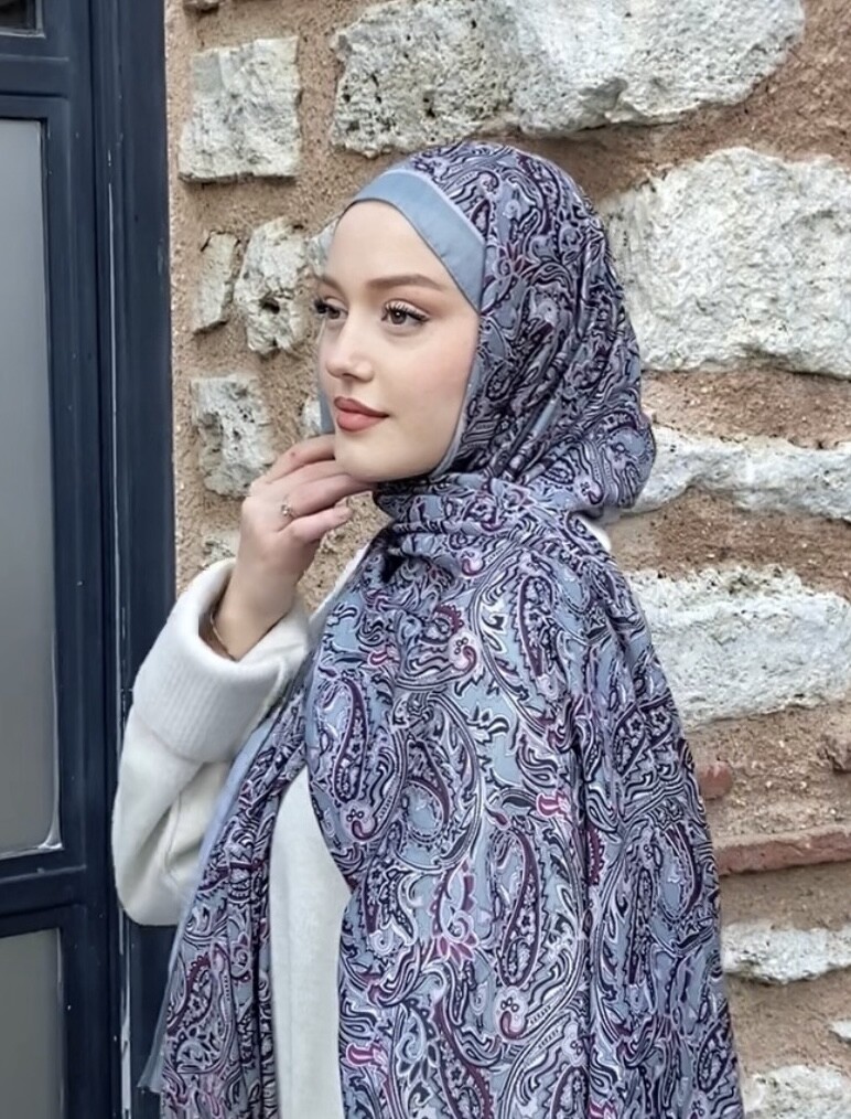 FİRUZE 3 DESEN ŞAL - MİNT - 1