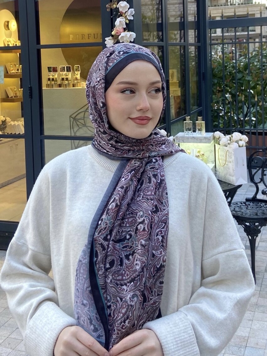 FİRUZE 3 DESEN ŞAL - SİYAH - 1