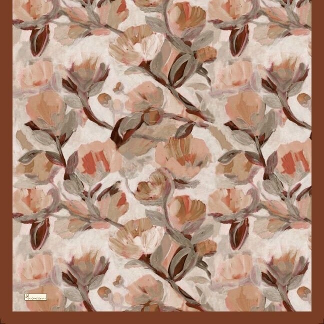 FLORAL BRUSH EŞARP - ÇİKOLATA KAHVE - 2
