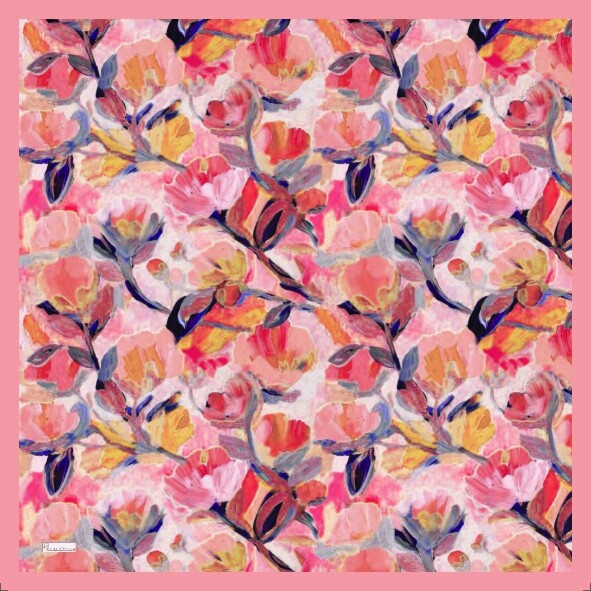 FLORAL BRUSH EŞARP - PAMUK SEKER - 1