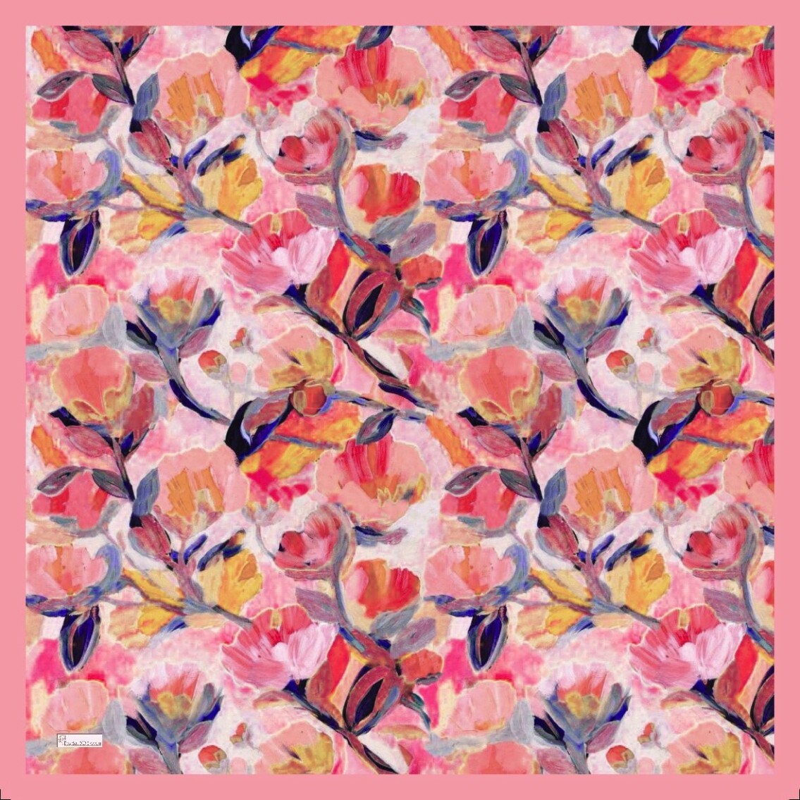 FLORAL BRUSH EŞARP - PAMUK SEKER - 1