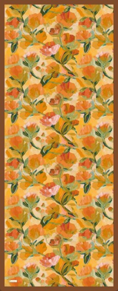 FLORAL BRUSH ŞAL - KAHVE ORANJ - 2