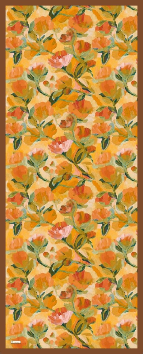 FLORAL BRUSH ŞAL - KAHVE ORANJ - 2