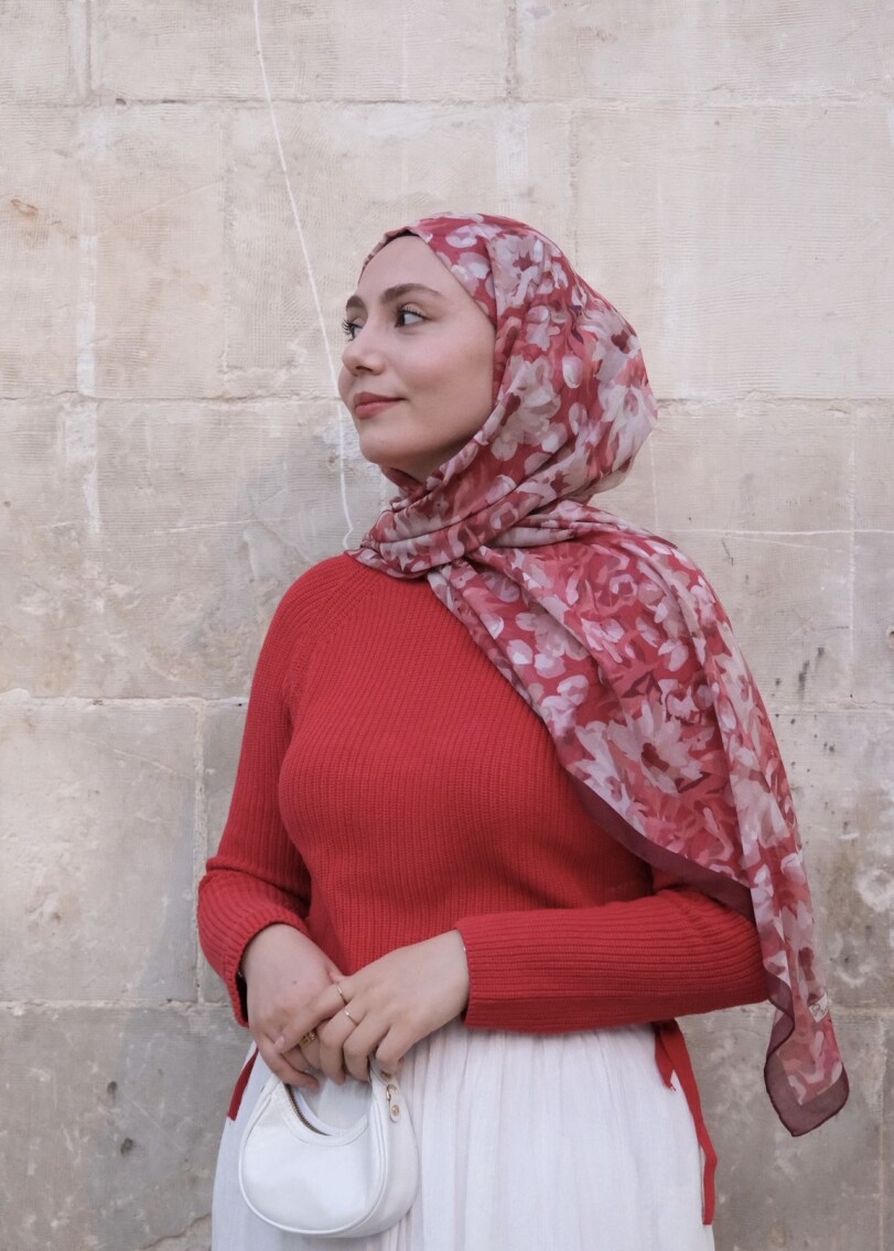 GARDEN DESEN ŞAL - BORDO - 6