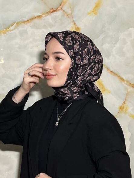 KATRE DESEN EŞARP - SİYAH 