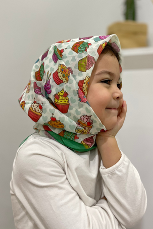 KİDS CUPCAKE DESEN EŞARP - 3