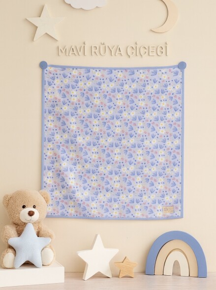 KİDS RÜYA ÇİÇEĞİ DESEN EŞARP MAVI - 6
