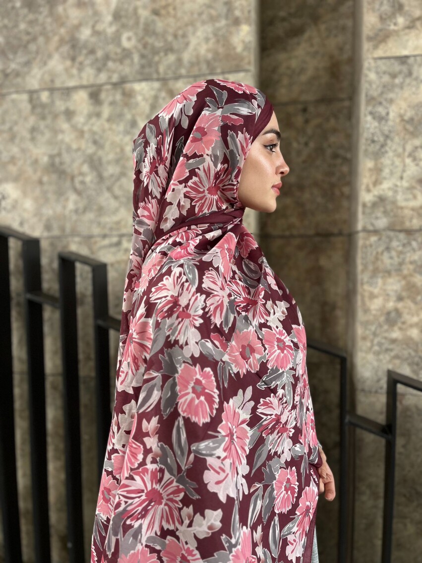 MATİLDA DESEN ŞAL - BORDO - 2