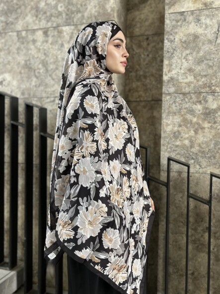 MATİLDA DESEN ŞAL - SİYAH BEJ - 2