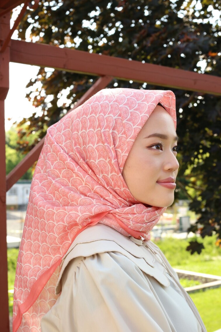 MİNİMAL DESEN EŞARP - FLAMİNGO - 1