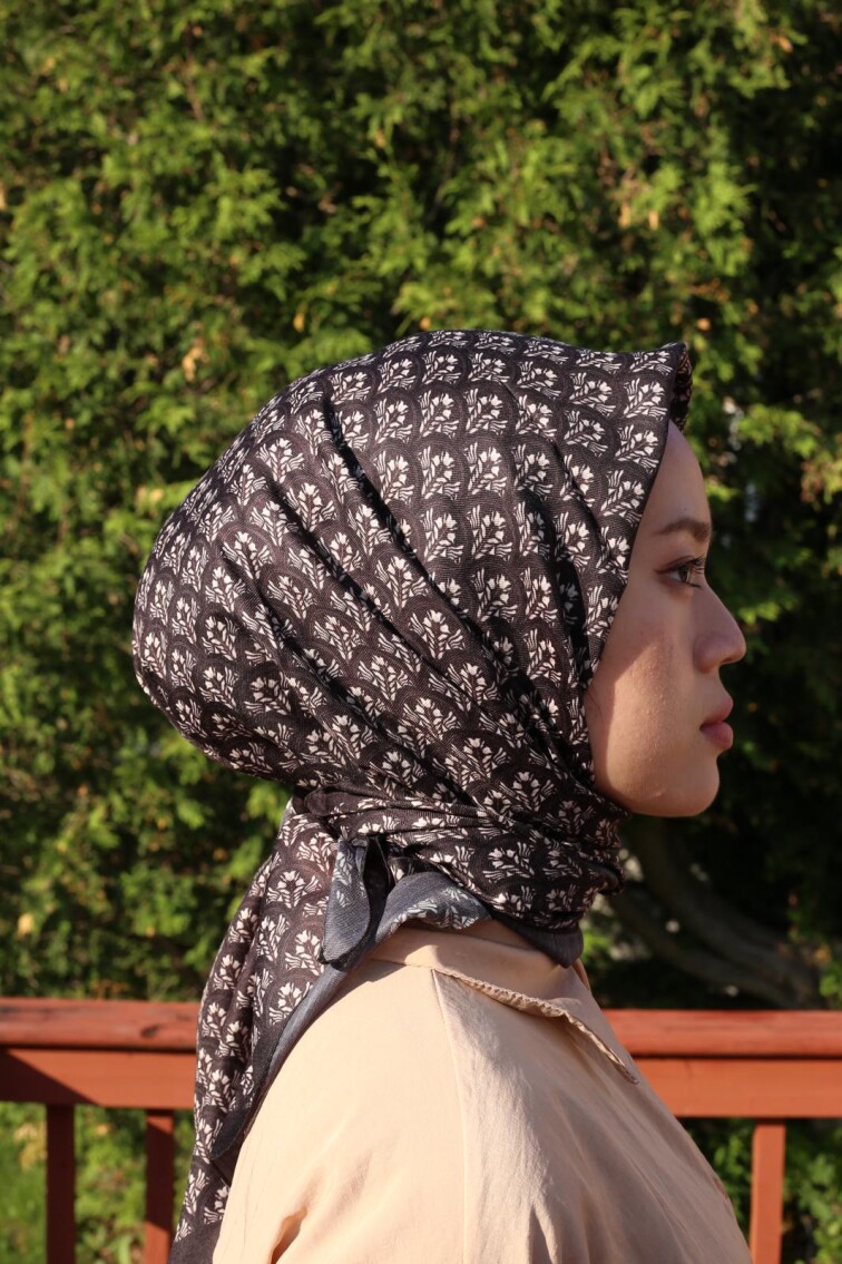 MİNİMAL DESEN EŞARP - SİYAH - 2