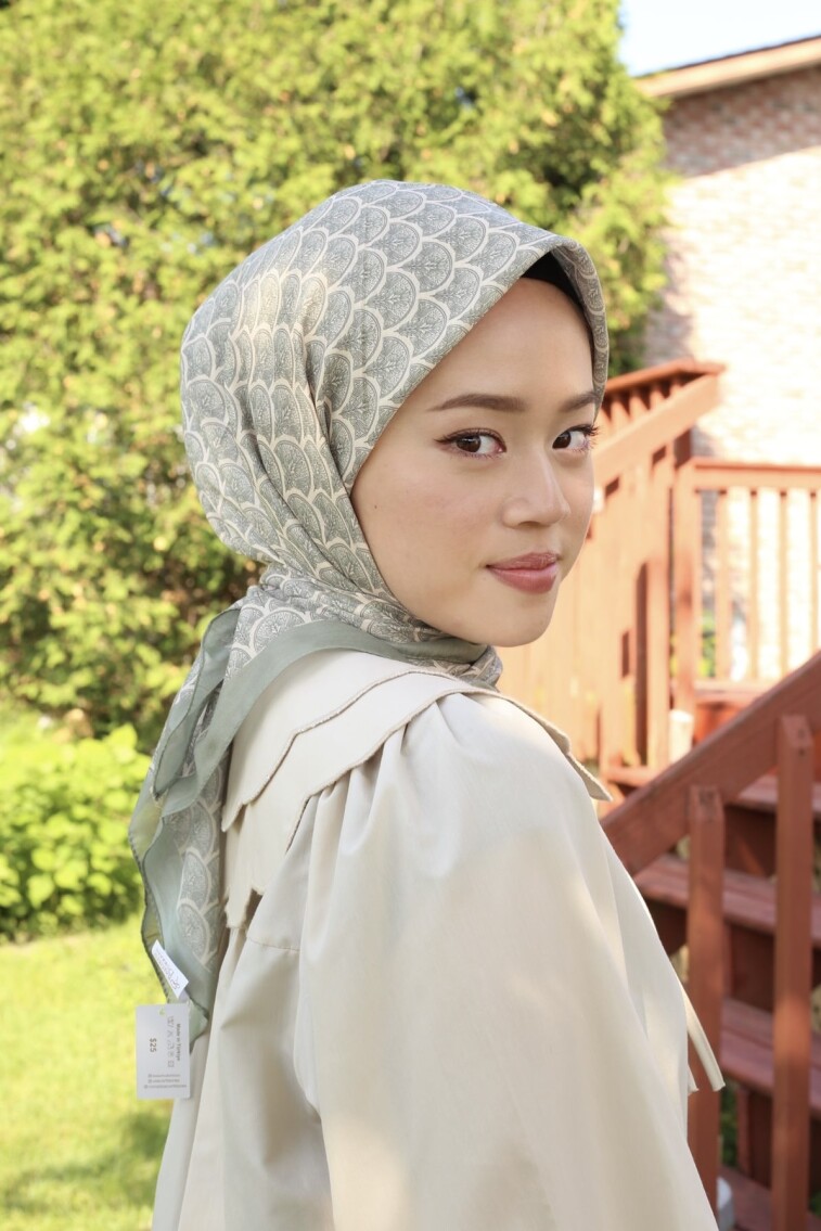 MİNİMAL DESEN EŞARP - SOFT YEŞİL - 1