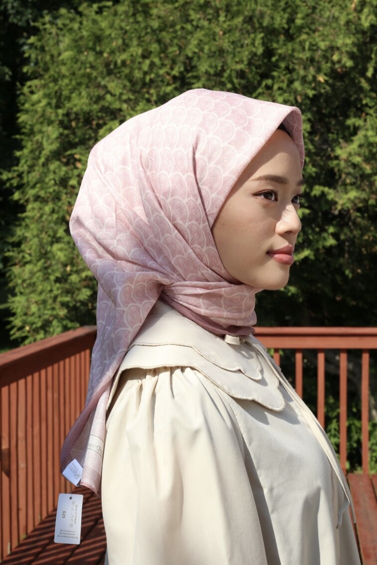 MİNİMAL DESEN EŞARP - TOZLU PEMBE - 3