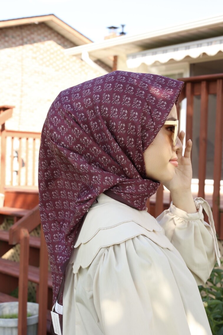 MİNİMAL DESEN EŞARP - VİŞNE ÇÜRÜĞÜ - 3