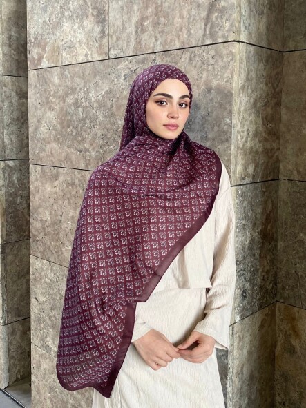 MİNİMAL DESEN ŞAL - BORDO 