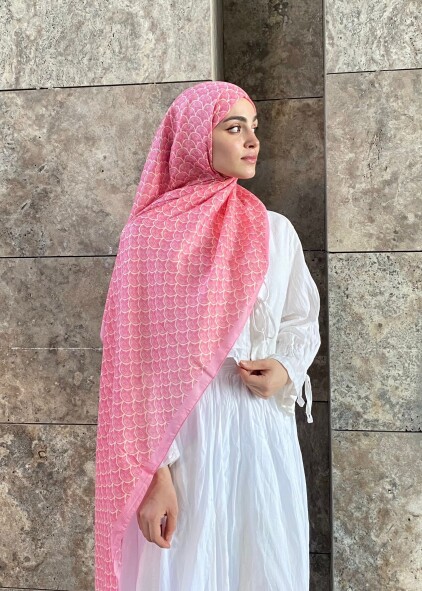 MİNİMAL DESEN ŞAL - ŞEKER PEMBE 