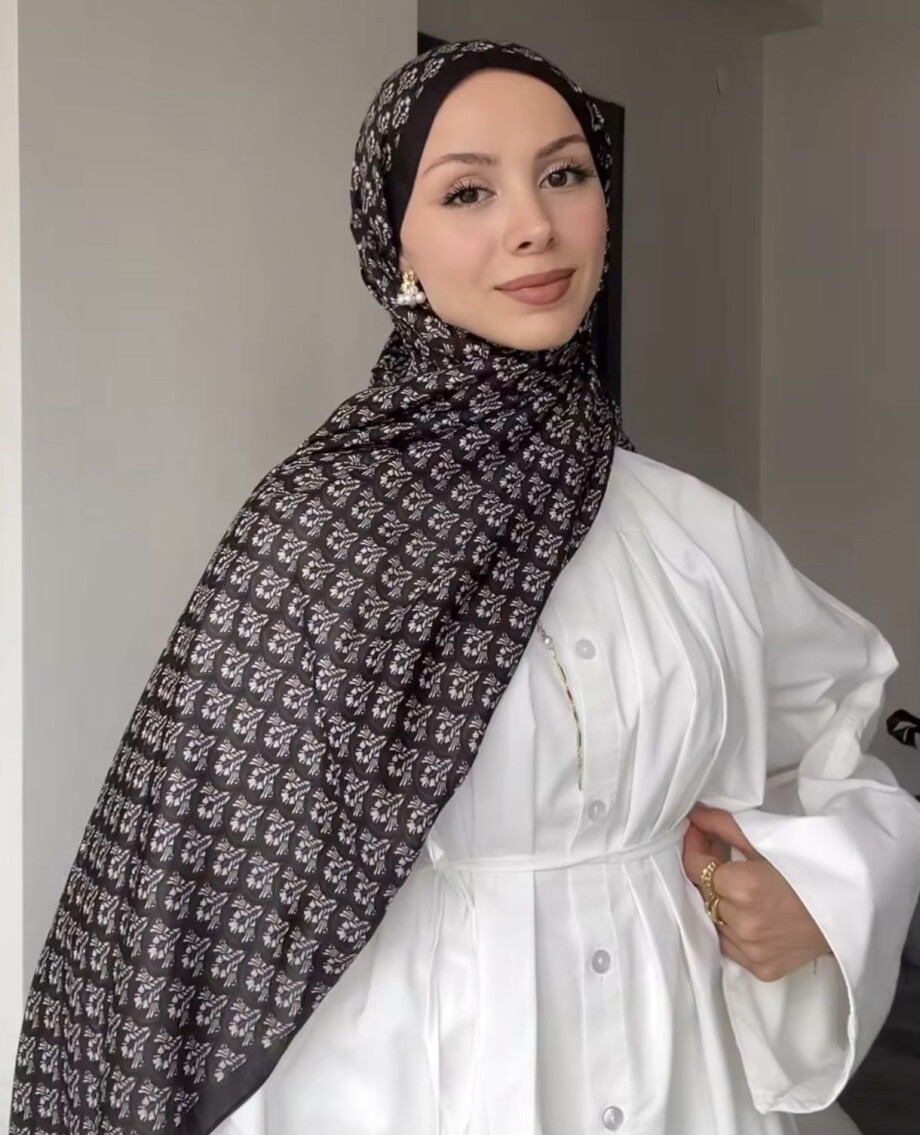 MİNİMAL DESEN ŞAL - SİYAH - 2