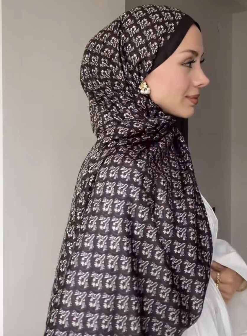 MİNİMAL DESEN ŞAL - SİYAH - 3