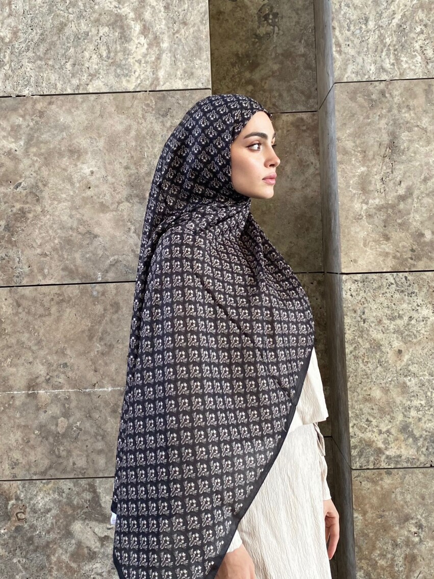 MİNİMAL DESEN ŞAL - SİYAH - 1