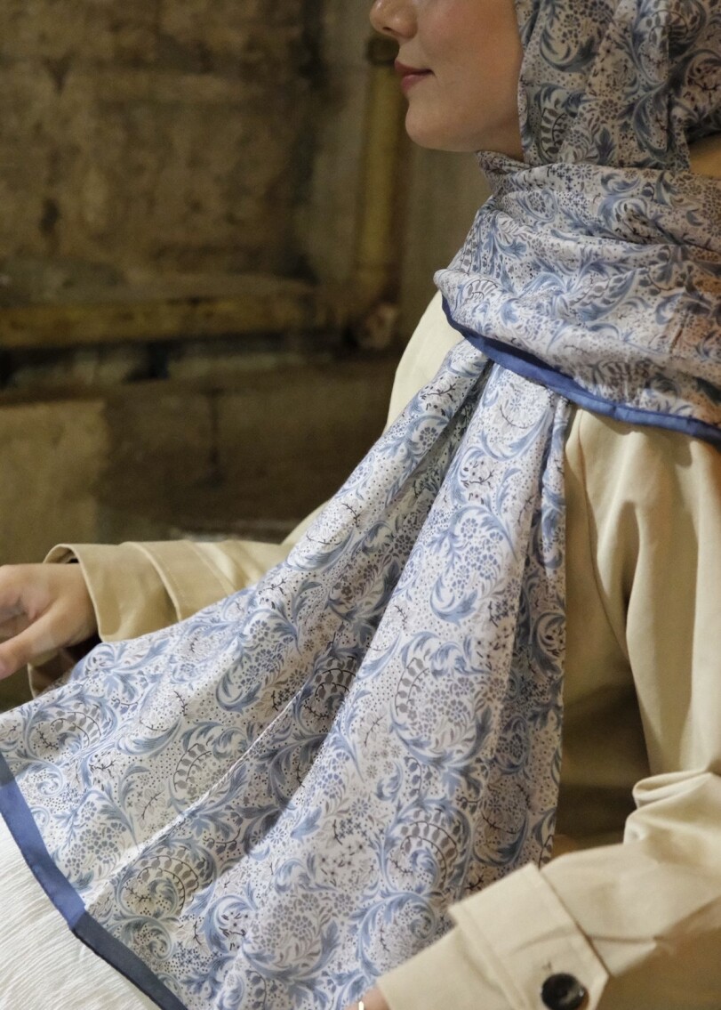 NAZENİN DESEN ŞAL - LACIVERT - 3