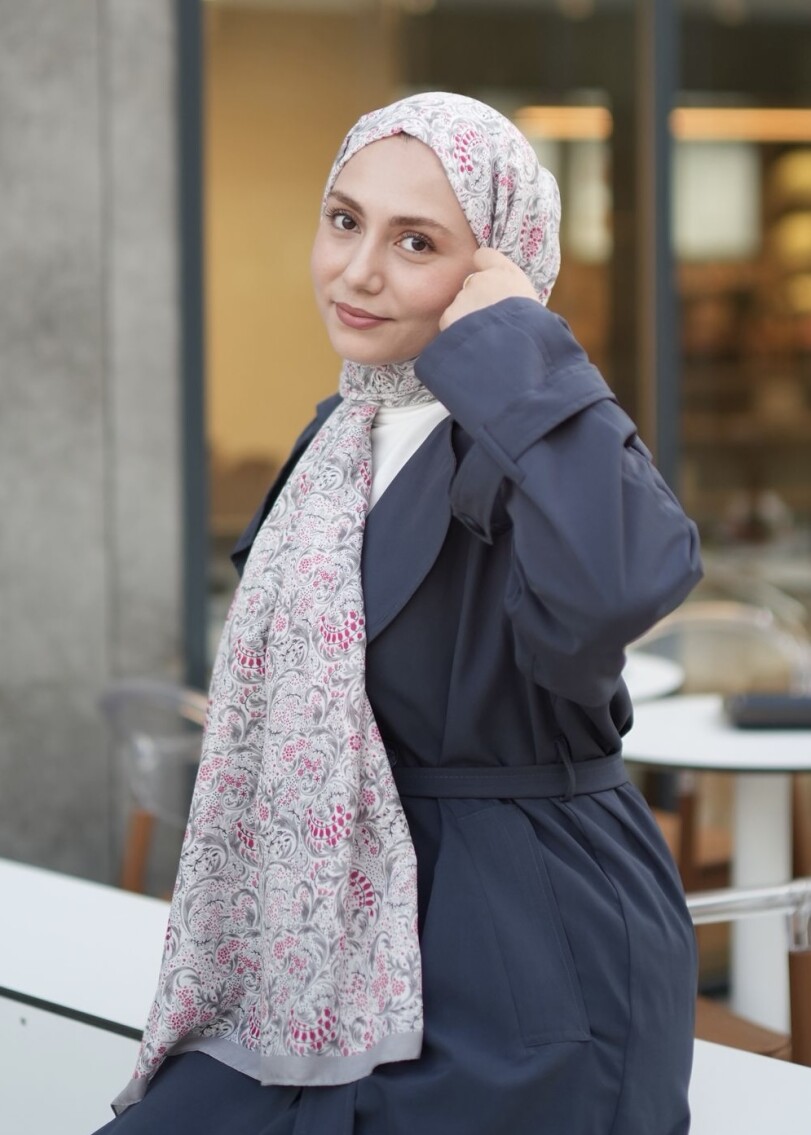 NAZENİN DESEN ŞAL - GRI - 1