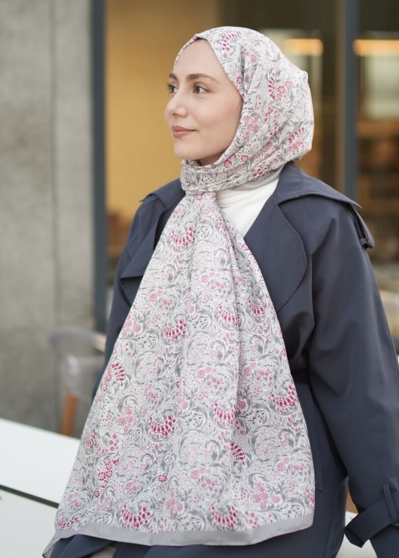 NAZENİN DESEN ŞAL - GRI - 2