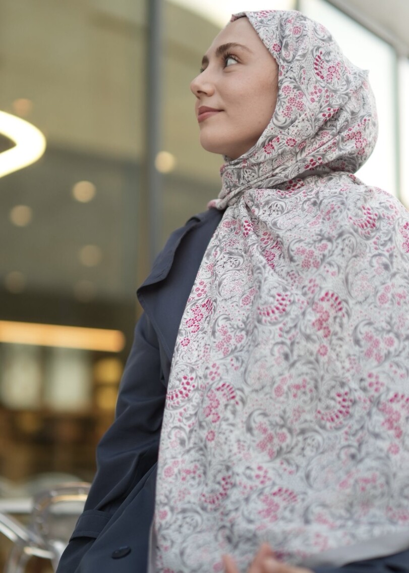 NAZENİN DESEN ŞAL - GRI - 3