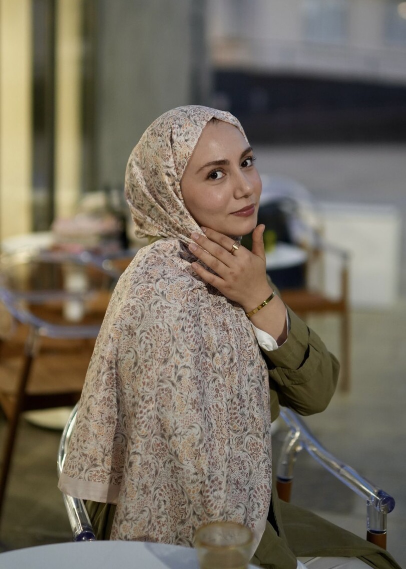 NAZENİN DESEN ŞAL - LATTE - 1