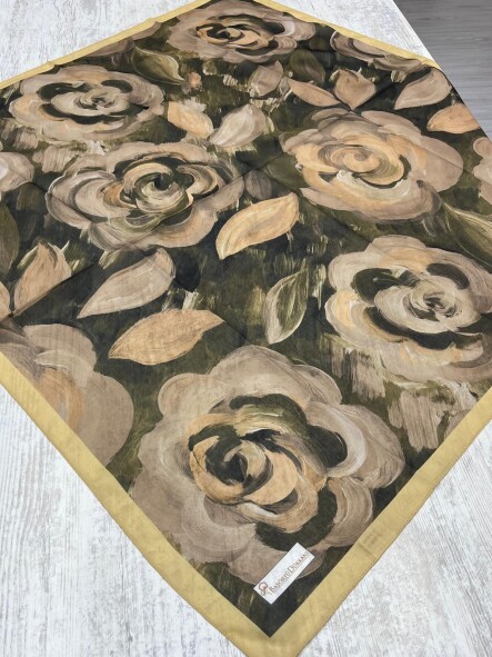 ROSARA EŞARP - KAHVE YEŞİL HARDAL - 