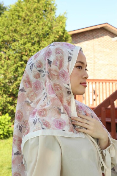 ROSE DESEN EŞARP - İNCİ PEMBE 