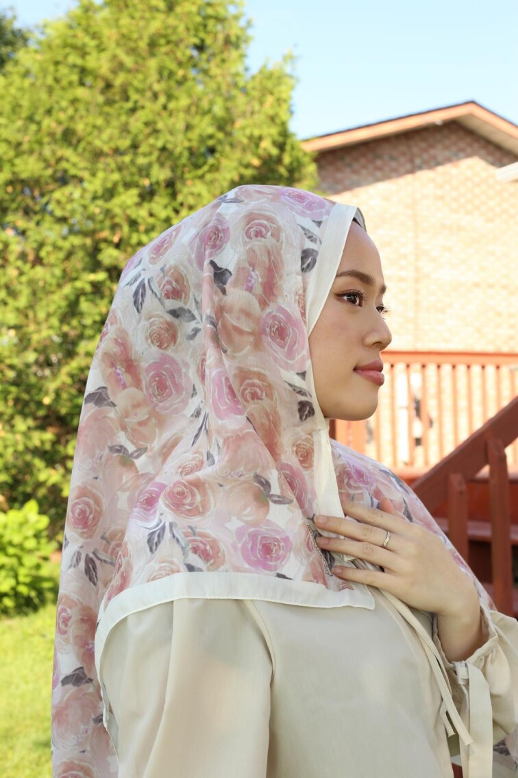 ROSE DESEN EŞARP - İNCİ PEMBE - 1