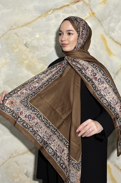 ROYAL DESEN ŞAL - KAHVELİ 