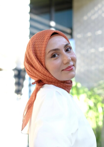 YONCA DESEN EŞARP - KİREMİT - 