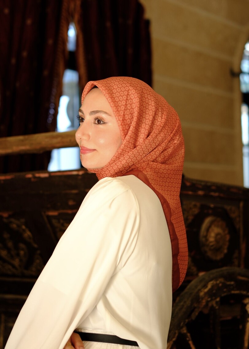 YONCA DESEN EŞARP - KİREMİT - 2