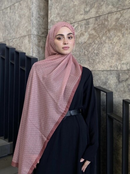 YONCA DESEN ŞAL - KAHVEMSİ PEMBE 