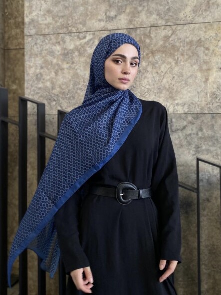 YONCA DESEN ŞAL - KOT MAVİ - 1